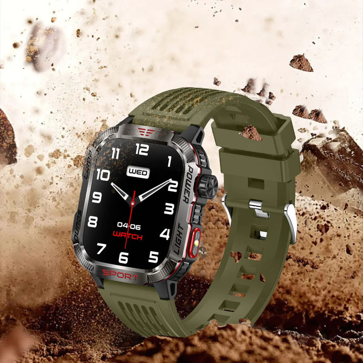 MISIRUN Smart Watch Men LED Flashlight Compass Altitude Air Pressure 100+ Sport Mode Fitness Tracker Outdoor Military Smartwatch