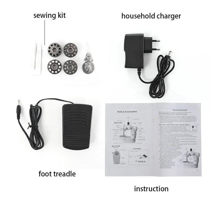 Compact Sewing Machine 202 – With Built-in Light, Cutter & Pedal | Ideal for Beginners