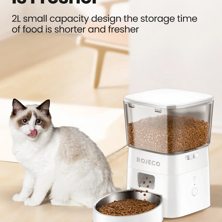 ROJECO Dog Feeder Automatic Smart Pet Food Dispenser for Pets Dog Kibble Dispenser With WIFI Remote Control Dog Feeding Supplies