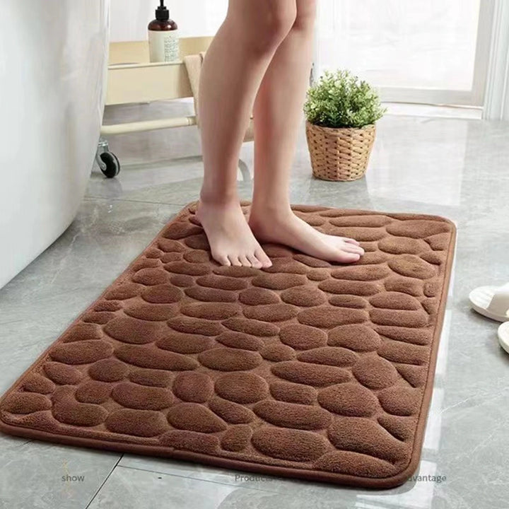 Luxury 3D Cobblestone Bath Mat - Super Absorbent, Non-Slip & Machine Washable