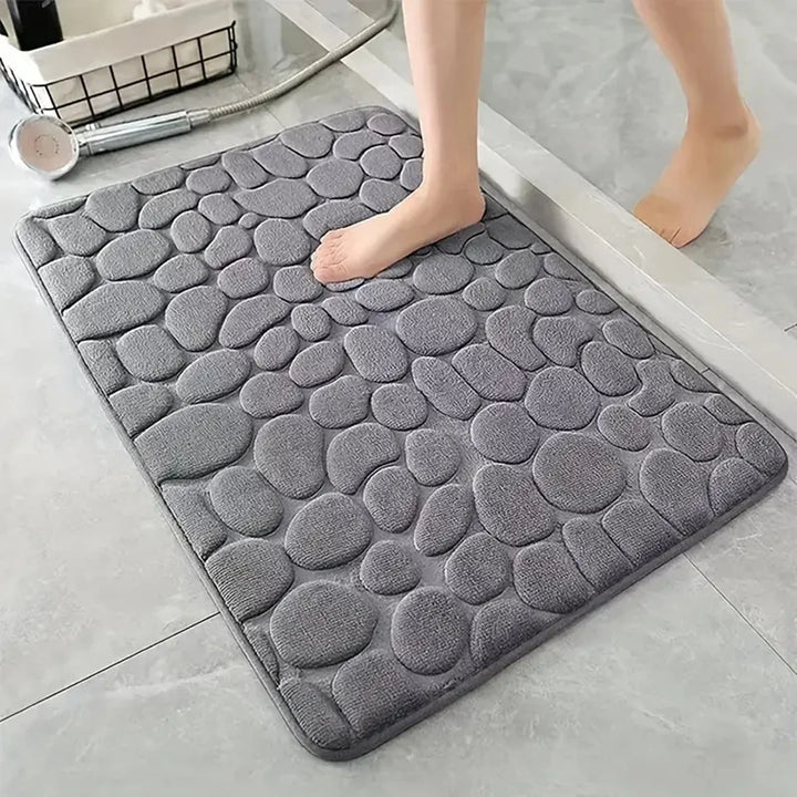 Luxury 3D Cobblestone Bath Mat - Super Absorbent, Non-Slip & Machine Washable