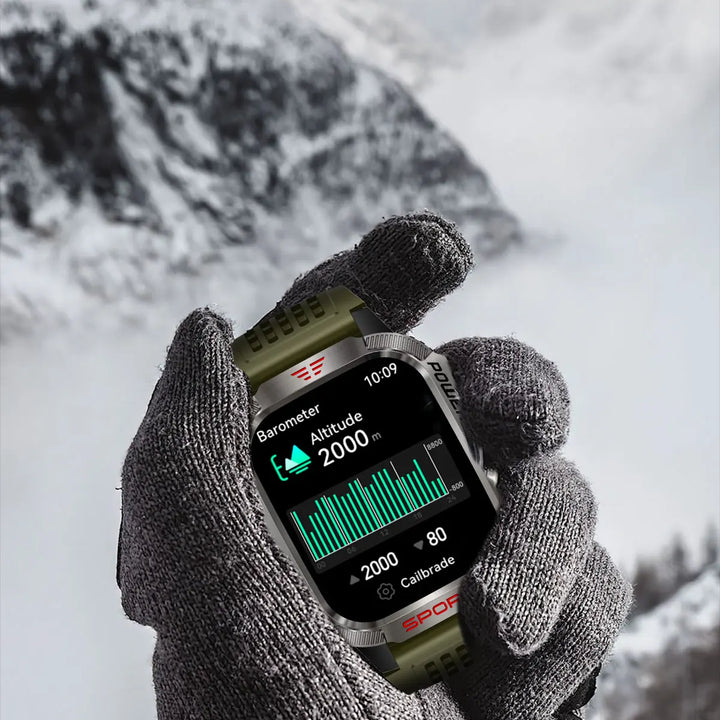 MISIRUN Smart Watch Men LED Flashlight Compass Altitude Air Pressure 100+ Sport Mode Fitness Tracker Outdoor Military Smartwatch