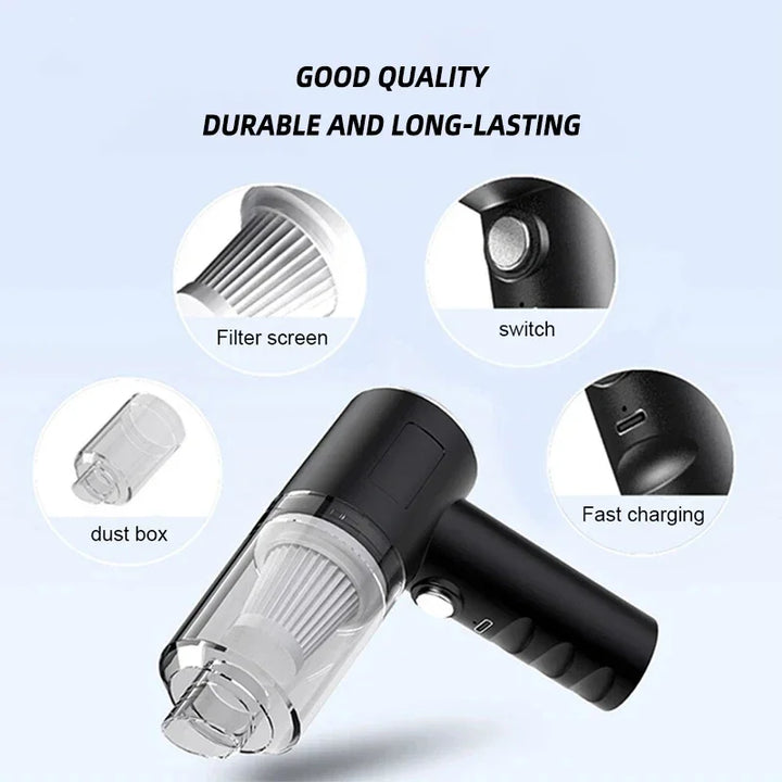 Wireless Car Vacuum Cleaner USB Charging 1200mAh Portable Cleaning Appliance Mini Wet and Car Pet Hair Vacuum Cleaner Remover