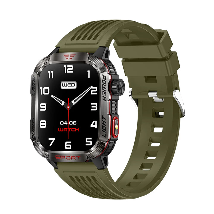 MISIRUN Smart Watch Men LED Flashlight Compass Altitude Air Pressure 100+ Sport Mode Fitness Tracker Outdoor Military Smartwatch